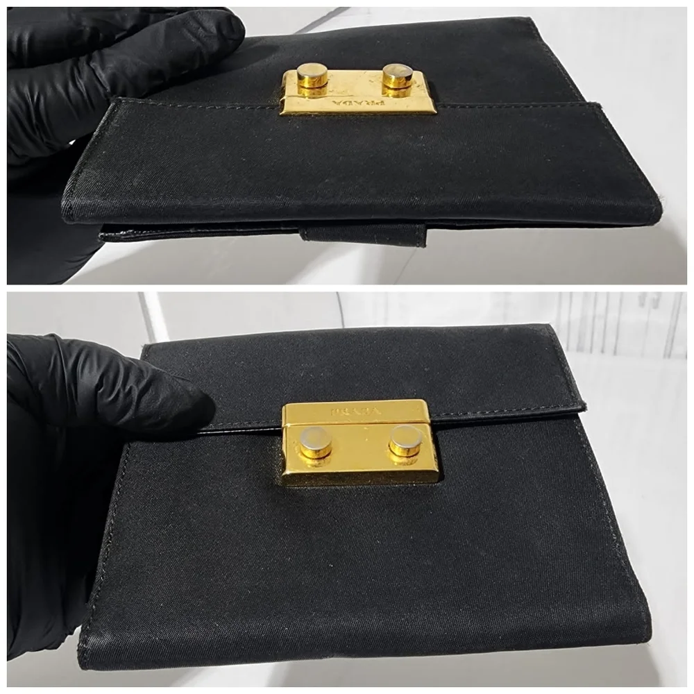 Prada Nylon Compact Wallet Black